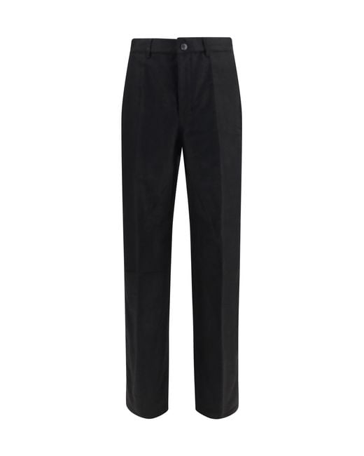 Rick Owens Black Work Pants Ramie; Cotton for men
