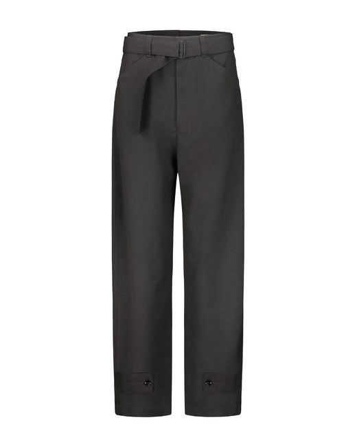 Lemaire Black Curved Tailored Pants