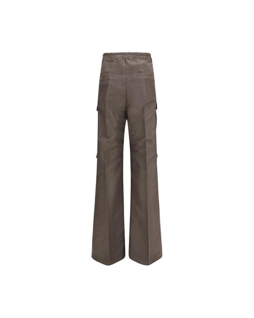 Rick Owens Brown Ramie Cargo Pants for men