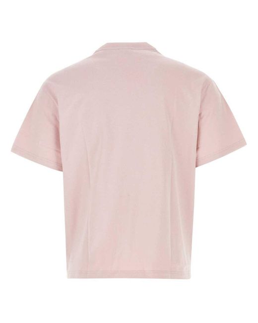 Etro Pink Logo Printed Crewneck T-shirt for men