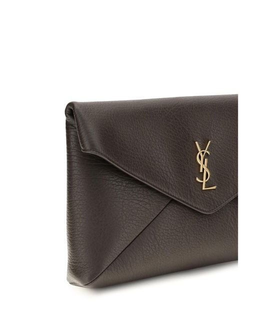 Saint Laurent Gray Ysl Busta Pouch W_Haka Moira L Lamb Ovis Aries Wallet