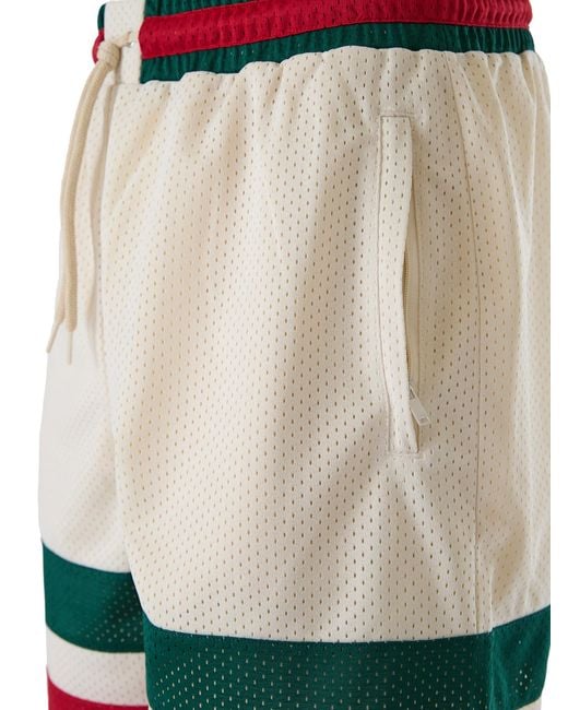 Gucci White Polyester Logo Shorts for men
