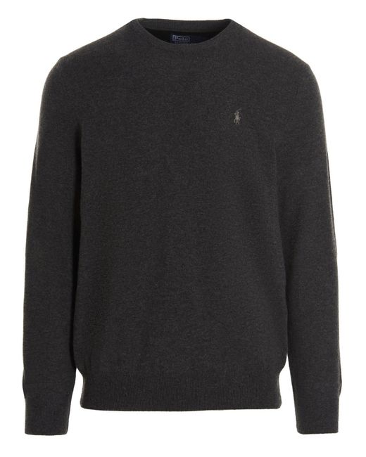 Polo Ralph Lauren Wool Cavallino Sweater in Gray (Black) for Men | Lyst