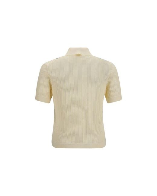 Versace Natural Beige Cotton Polo Shirt for men