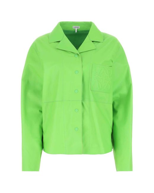 Loewe Green Fluo Leather Shirt