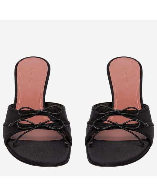 AMINA MUADDI Black Sandals Eleonora Slipper Silk