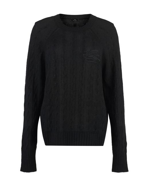 Etro Black Cashmere Crew-neck Sweater