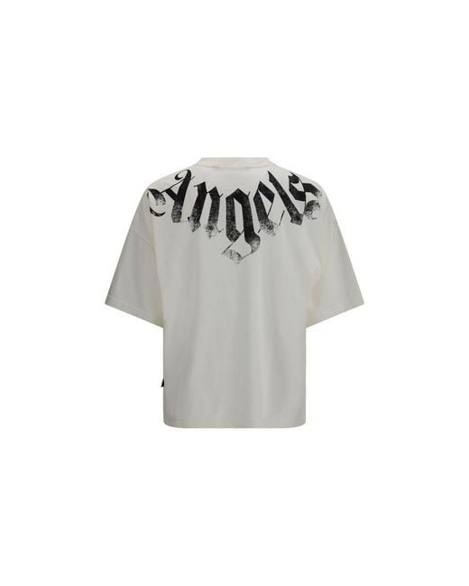 Palm Angels Gray Cotton T-Shirt for men