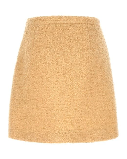 Valentino Garavani Natural V Skirt Virgin Wool Polyamide