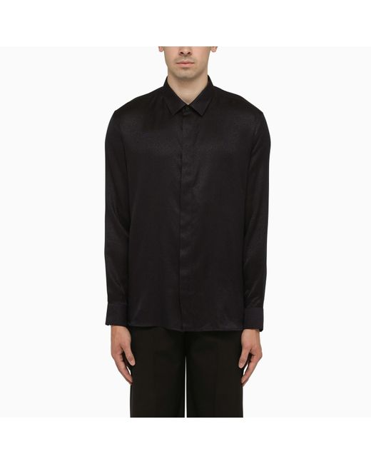 Saint Laurent Black Dark Silk Shirt for men