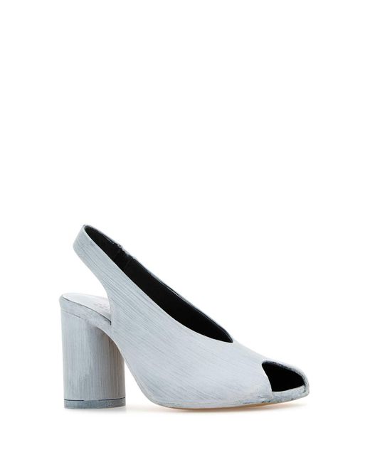 MM6 by Maison Martin Margiela White Leather Sandal Pumps
