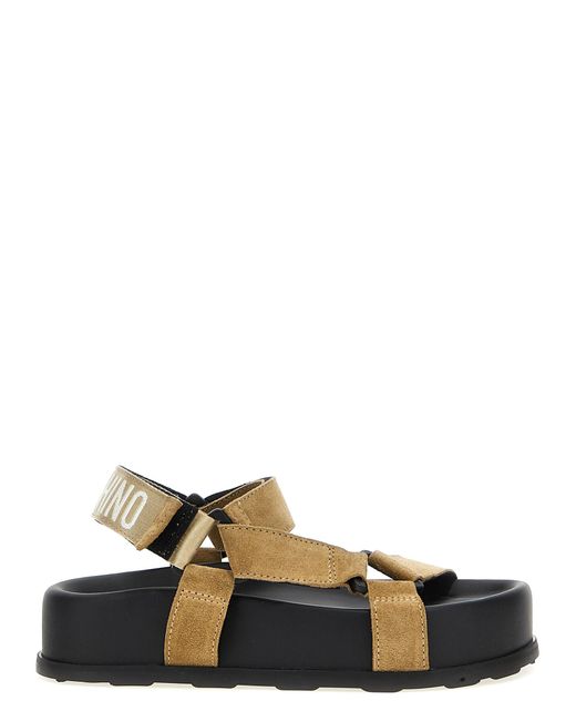 Moschino White Suede Sandals