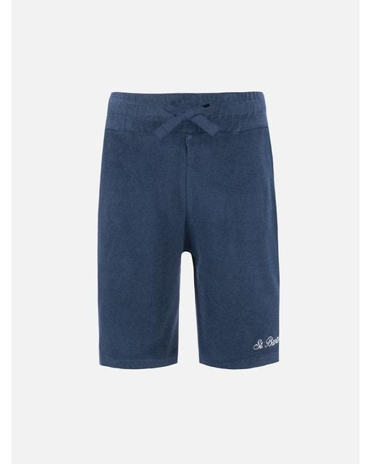 Mc2 Saint Barth Blue Boy Terry Bermuda Shorts Randle Jr Pant for men