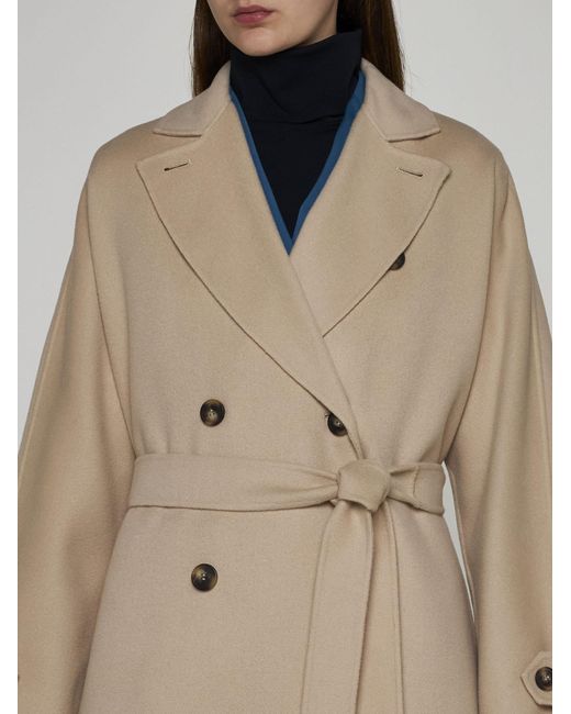 Weekend by Maxmara Natural Affetto Wool Double-Breasted Coat