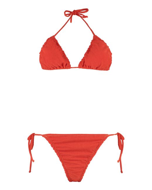 Reina Olga Concetta Triangle Bra Bikini in Red | Lyst