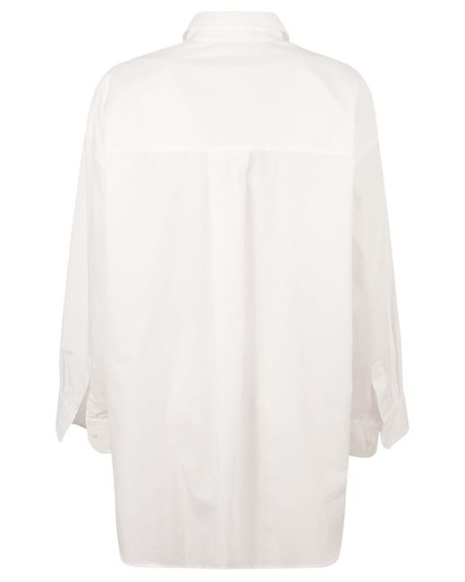 Ermanno Scervino White Lace Paneled Oversize Shirt