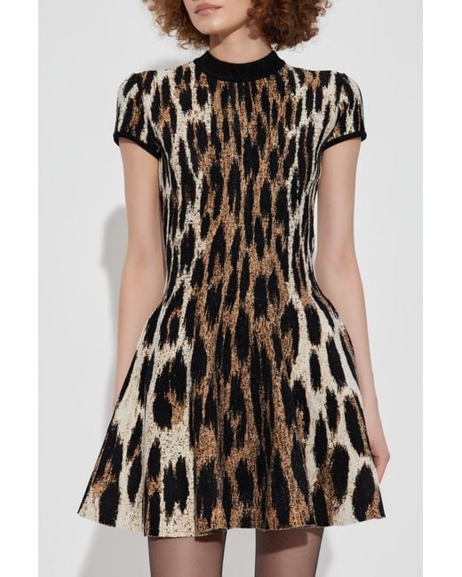 Balmain Black Animal Print Dress