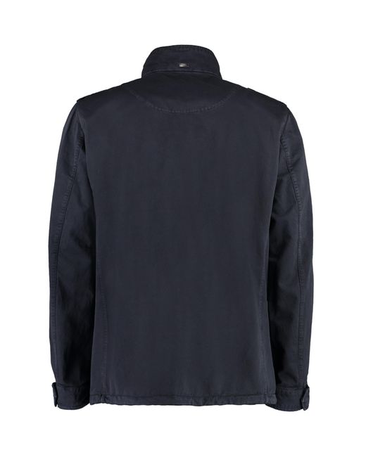 Herno Blue Field Cotton-linen Blend Jacket for men