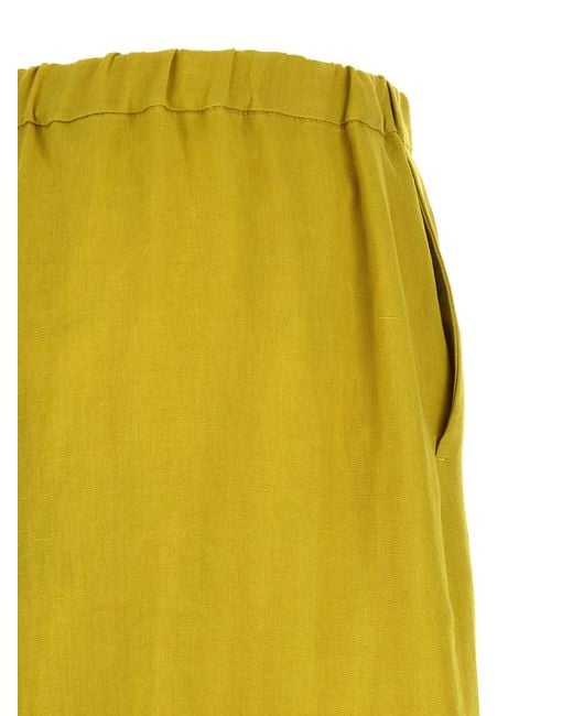 Max Mara Yellow Linen Casual Pants