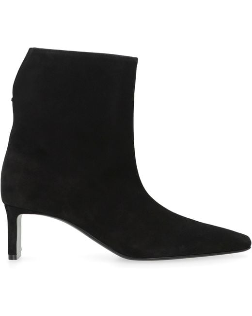 Khaite Black Ankle Boots Ona Suede Calf Leather