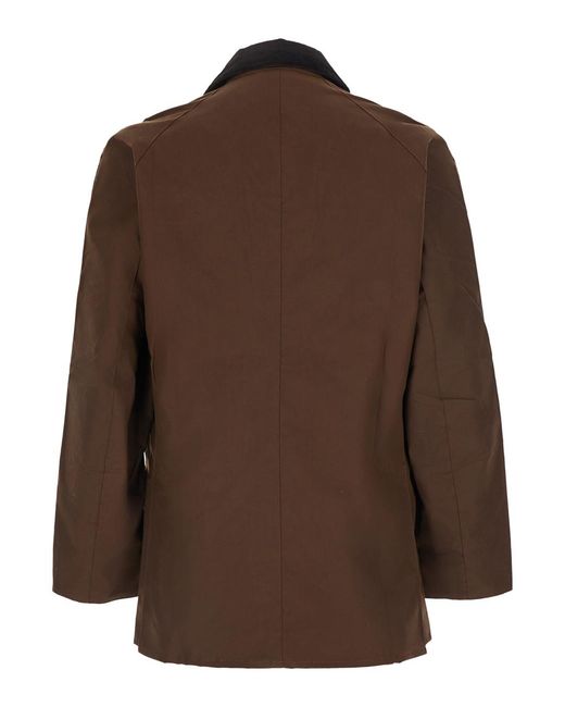 Barbour Brown Jacket Ashby Continuous Coated Cotton Coat for men