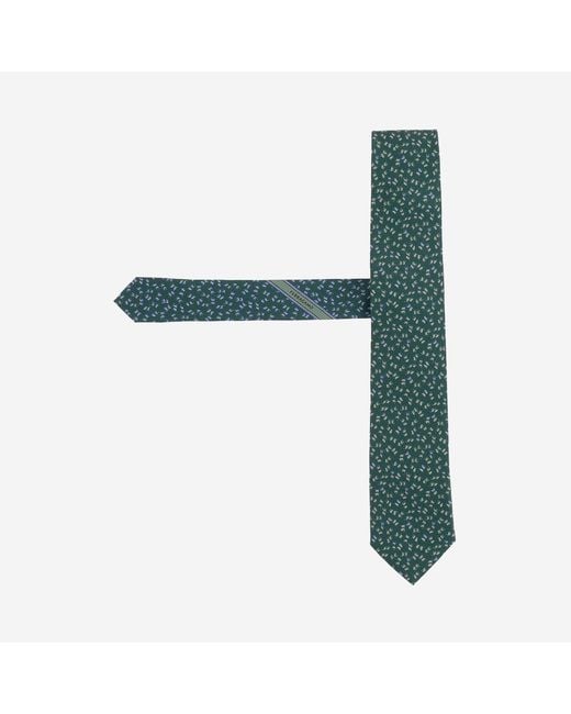 Ferragamo Green Silk Tie Ties & Bow for men