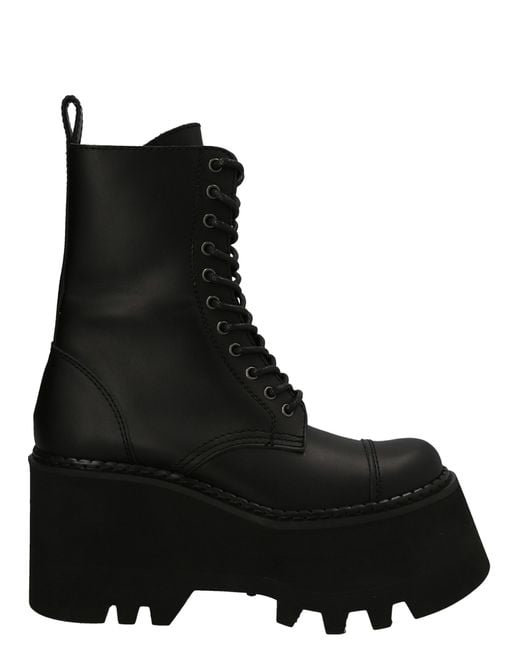 Junya Watanabe Platform Combat Boots in Black | Lyst UK