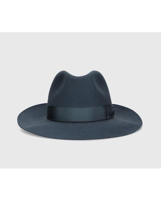 Borsalino Blue Amedeo S.Q. Felt Wide Brim for men