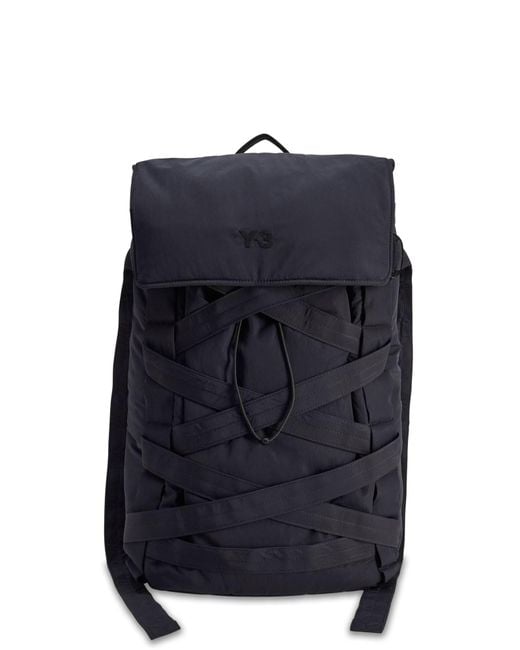 Y-3 Blue Cinch Backp Nylon Backpack for men