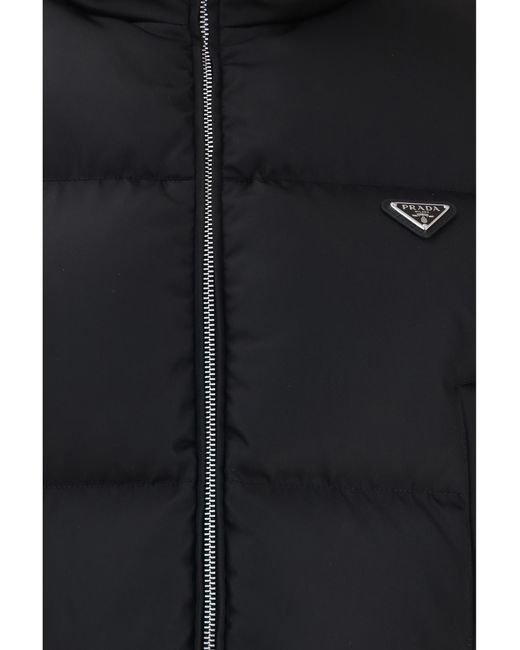 Prada Black Short Re-Nylon Down Jacket