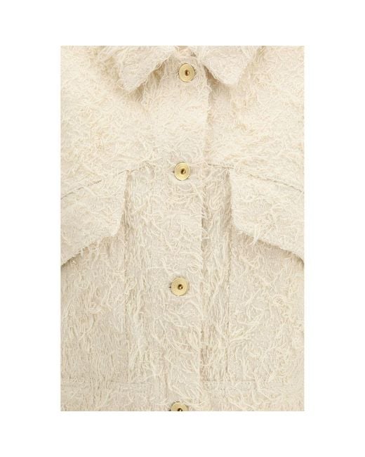 Brunello Cucinelli Natural Beige Cotton Denim Jacket