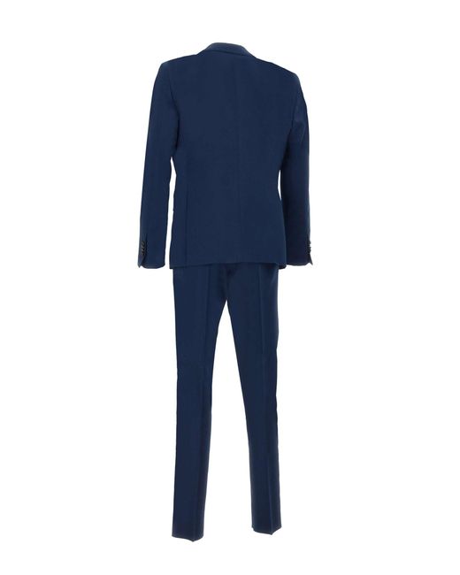 Manuel Ritz Blue Viscose Two-Piec Suit for men