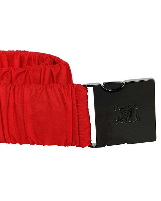Max Mara Red Show Elastic Belt With Logo Detail