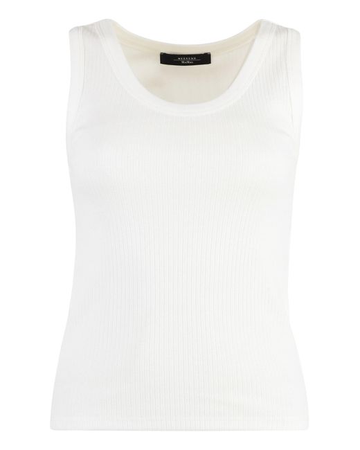 Weekend by Maxmara White Multic Cotton Tank Top