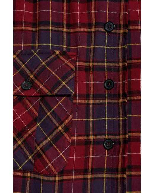 Off-White c/o Virgil Abloh Red Plaid Corduroy Dress