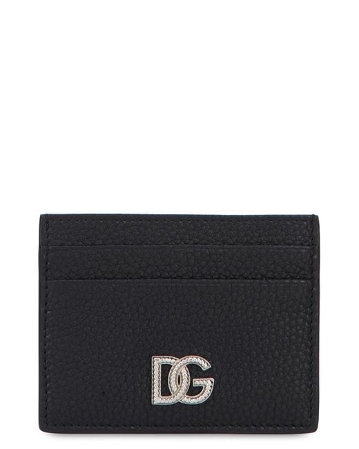 Dolce & Gabbana Black Card Holder Leather Wallets & Cardholders for men