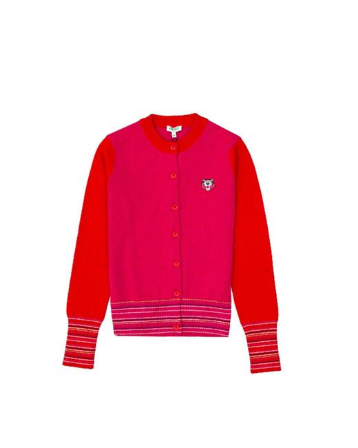 KENZO Red Cardigan Wool Cardigan