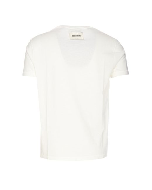 Zadig & Voltaire White Jimmy Destroy T-Shirt for men