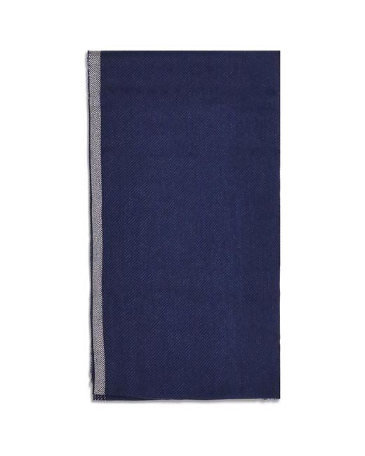Brunello Cucinelli Blue Cashmere Scarf for men
