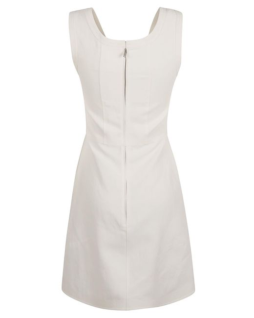 Jil Sander White Textured Linen & Viscose Dress