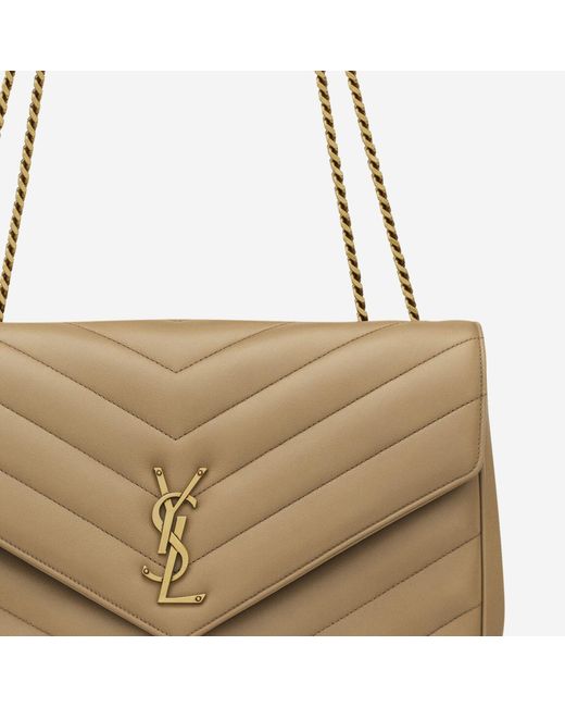 Saint Laurent Natural Large Quilted Lamb Leather Bag Shoulder