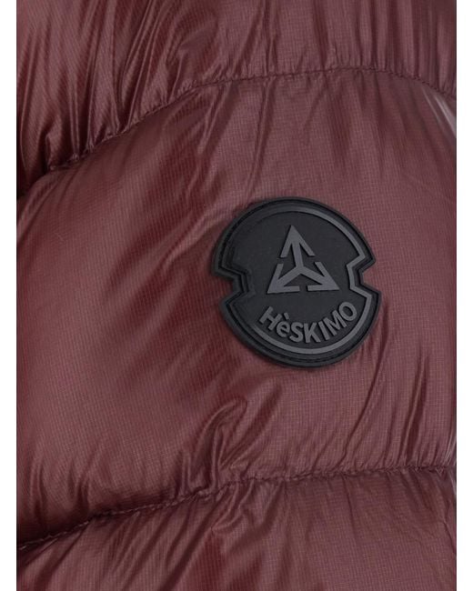 Heskimo Purple Short Padded Down Jacket Tech Fabric for men