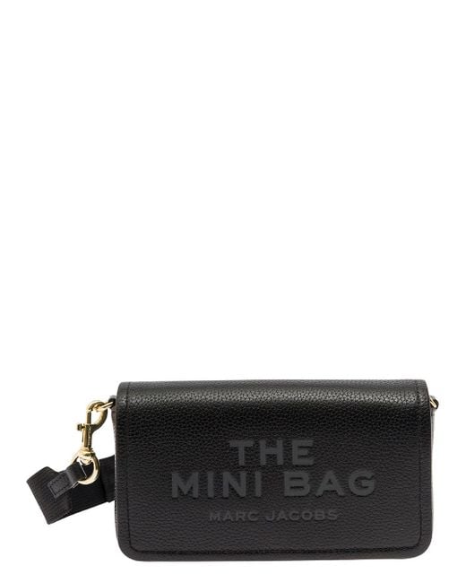 Marc Jacobs Black Mini Crossbody Bag With Engraved Logo