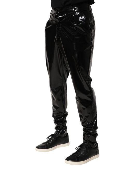 Dolce & Gabbana Black Pvc Slim Pants for men