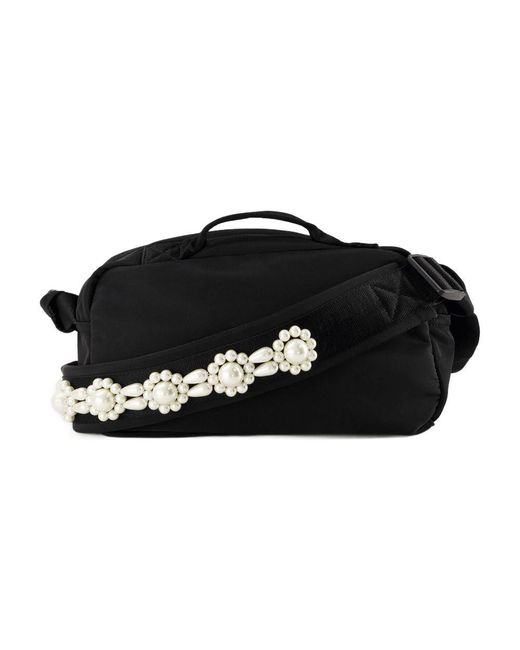 Simone Rocha Black Simone Rocha Pearl-Embellished Nylon Crossbody Bag
