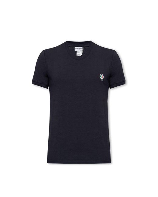 Dolce & Gabbana Blue T-shirt With Logo, for men