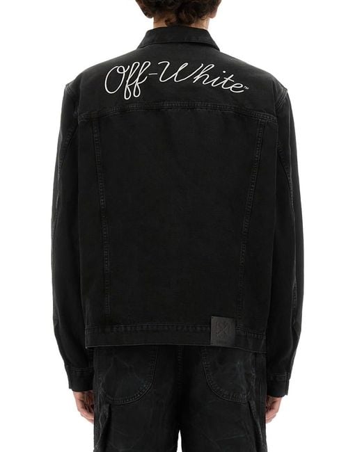 Off-White c/o Virgil Abloh Black Off- Denim Shirt Jacket for men