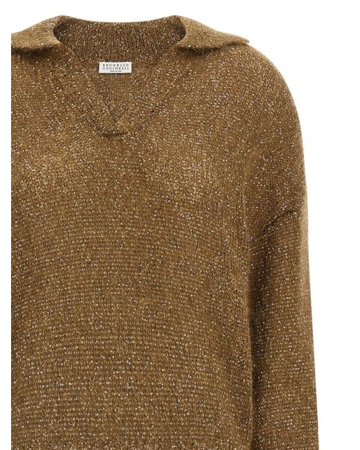Brunello Cucinelli Brown Polyamide Polo Shirt