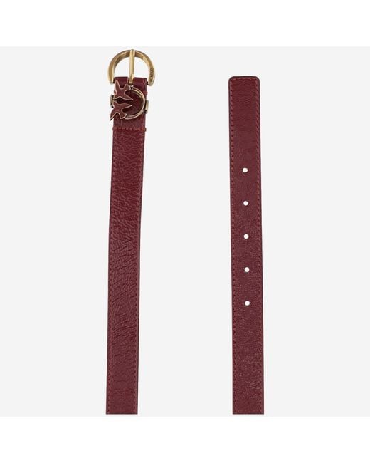 Pinko Purple Leather Belt With Logo