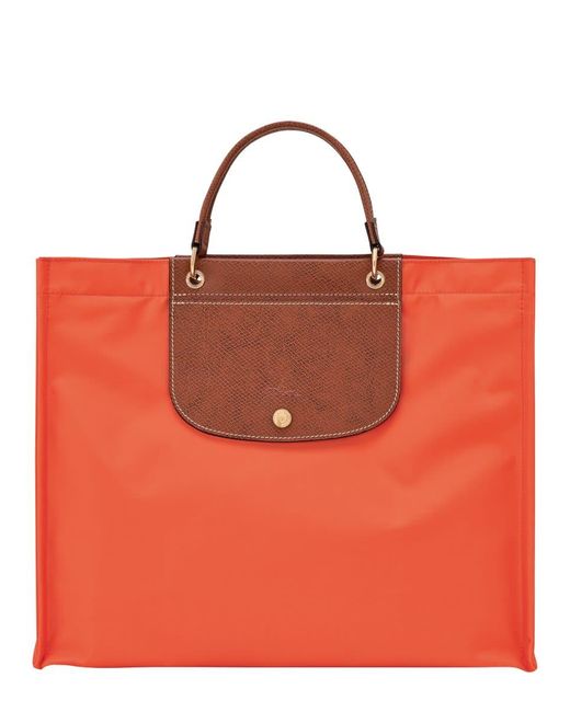 Longchamp Red Cabas L Shopping Bag